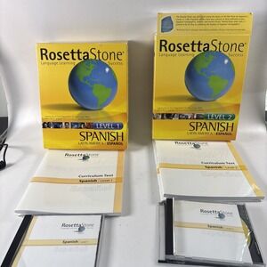 Rosetta Stone Spanish Latin America Levels 1 & 2 Complete Set CDs & Books
